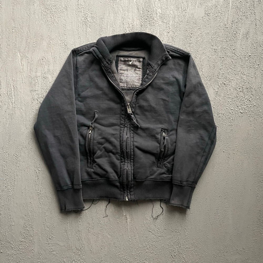 Vintage American Eagle Full Zip Jacket Mens Large Black 2000s